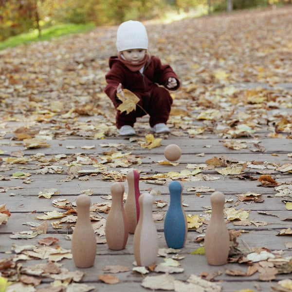 Juego de bolos de corcho natural Korko