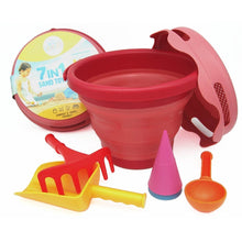 Carregar imatge al visor de la galeria, Set de joguines de sorra 7 en 1 plegable - Vermell
