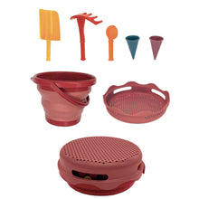 Carregar imatge al visor de la galeria, Set de joguines de sorra 7 en 1 plegable - Vermell
