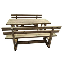 Load image into Gallery viewer, Zurich wooden table with VIC backrest benches for public use

