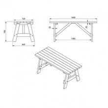 Load image into Gallery viewer, Zurich wooden table with VIC backrest benches for public use
