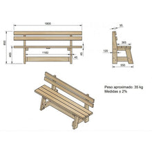 Load image into Gallery viewer, Zurich wooden table with VIC backrest benches for public use
