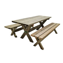 Carregar imagem no visualizador da galeria, Mesa de picnic XERTA 180 Madera sin pintar para Uso Público y Privado
