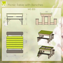 Carregar imagem no visualizador da galeria, Mesa de Picnic Infantil Deluxe Wendi con Bancos, Arena y Agua
