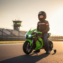 Carregar imatge al visor de la galeria, Moto Elèctrica Infantil Kawasaki Ninja ZX-R10 12V Verda
