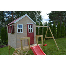 Cargar imagen en el visor de la galería, Casa infantil para jardín My Lodge con columpio doble y tobogán
