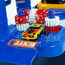 Load image into Gallery viewer, 6-storey toy car park blue + 5 cars
