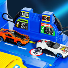 Load image into Gallery viewer, 6-storey toy car park blue + 5 cars
