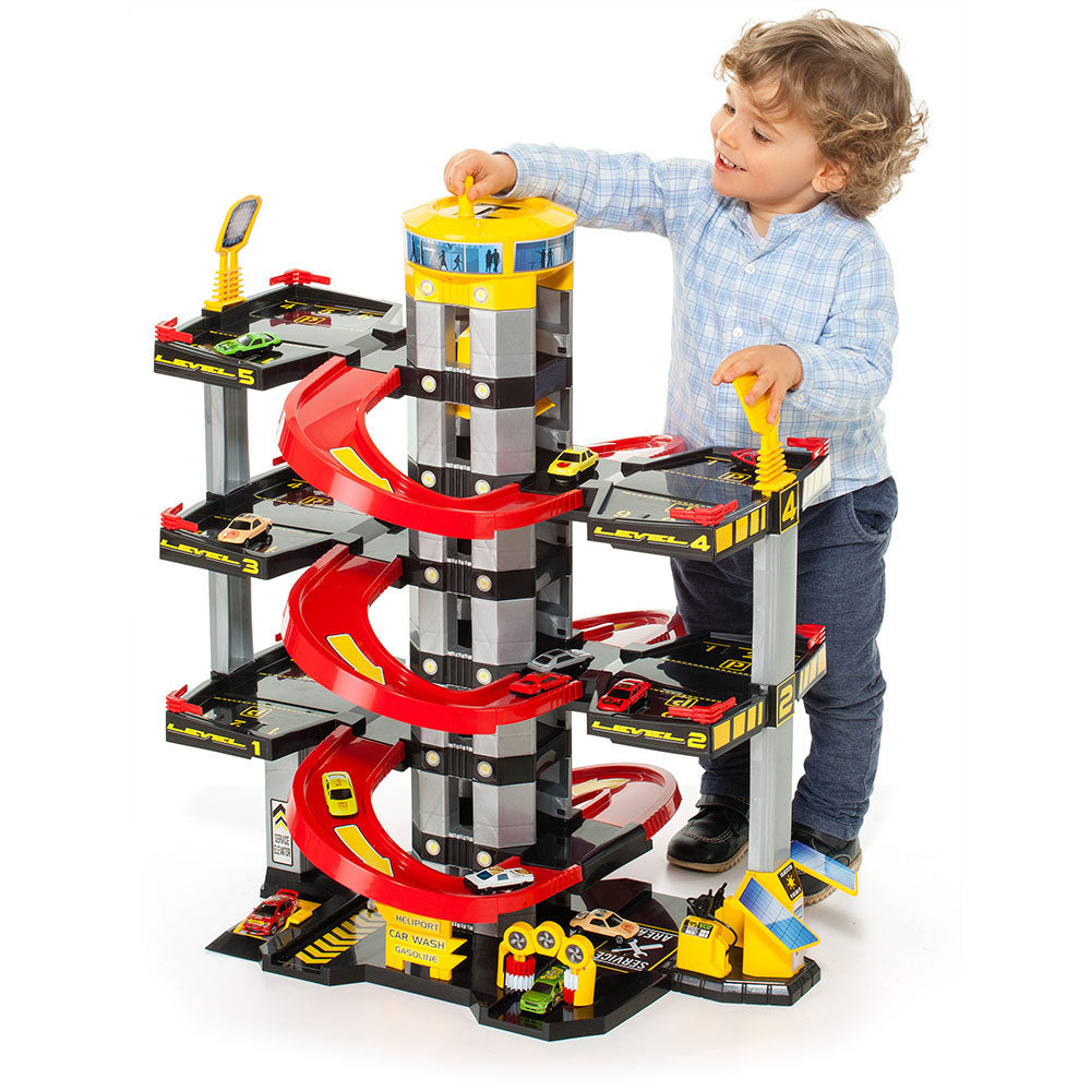Molto 6-Storey Toy Parking Lot With Elevator Juego y Jardín