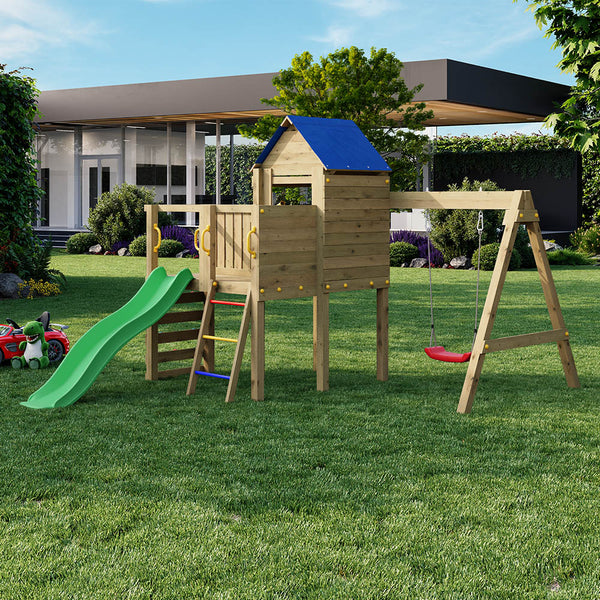 Parque Infantil Fungoo BIBALU con Tobogán Verde