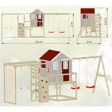 Load image into Gallery viewer, Garden Playground - My Lodge with Double Swing, Kitchen and Gym
