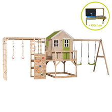Load image into Gallery viewer, Garden Playground - My Lodge with Double Swing, Kitchen and Gym
