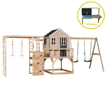 Load image into Gallery viewer, Garden Playground - My Lodge with Double Swing, Kitchen and Gym
