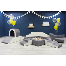 Cargar imagen en el visor de la galería, Parque infantil de bloques de espuma con piscina de bolas - Iglu Party Gris
