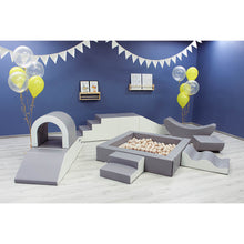 Cargar imagen en el visor de la galería, Parque infantil de bloques de espuma con piscina de bolas - Iglu Party Gris
