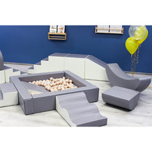 Cargar imagen en el visor de la galería, Parque infantil de bloques de espuma con piscina de bolas - Iglu Party Gris
