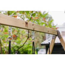 Cargar imagen en el visor de la galería, Parque Infantil de Madera Adventure Cottage con Casita, Tobogán y Doble Columpio
