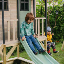 Load image into Gallery viewer, Wooden Adventure Cottage Playground with Platform, Slide, and Swing
