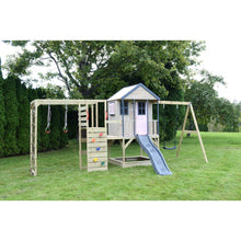 Carregar imatge al visor de la galeria, Parc Infantil de Fusta Adventure Cottage amb Tobogan, Gronxador i Gimnàs
