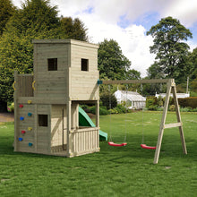 Load image into Gallery viewer, Parque Infantil Fungoo Lofter 2 columpios con tobogán Verde
