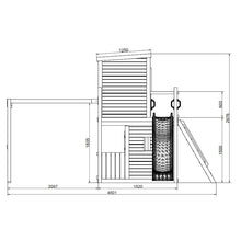 Load image into Gallery viewer, Parque Infantil Fungoo Lofter 2 columpios con tobogán Verde
