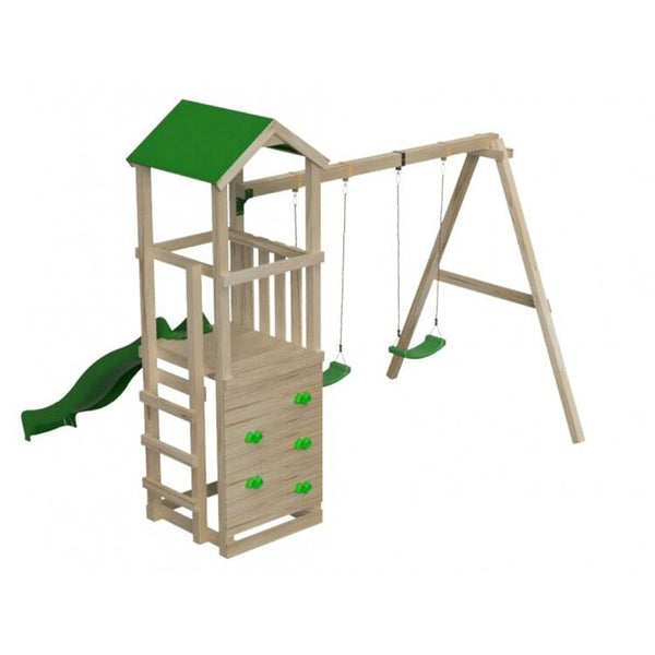 Parc infantil CARLIT L sostre de lona Paret d'escalada i gronxador doble