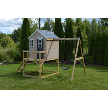 Load image into Gallery viewer, Wooden Playhouse - My Lodge with swing, gym and kitchen
