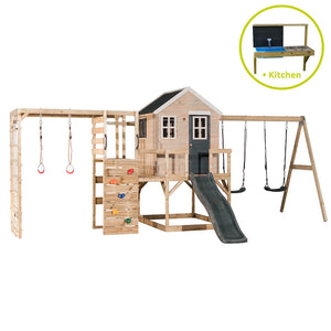 Garden Playground - My Lodge with double swing, slide, gym and kitchen
