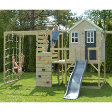 Load image into Gallery viewer, Garden Playground - My Lodge with double swing, slide, gym and kitchen
