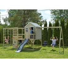 Load image into Gallery viewer, Garden Playground - My Lodge with double swing, slide, gym and kitchen
