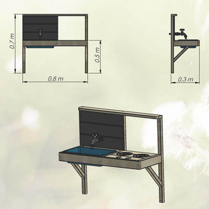 Garden Playground - Nordic Adventure House with double swing, slide, gym and kitchen