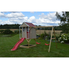 Load image into Gallery viewer, Garden Playground - Nordic Adventure House with double swing, slide and gym
