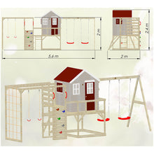 Load image into Gallery viewer, Garden Playground - My Lodge with Double Swing and Gym
