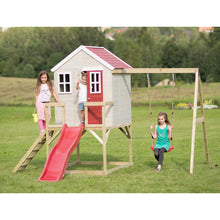 Carregar imatge al visor de la galeria, Parc infantil per a jardí My Lodge amb gronxador, tobogan i gimnàs
