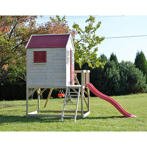 Parc infantil per a jardí My Lodge amb gronxador, tobogan i gimnàs