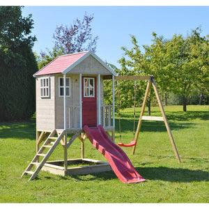 Parc Infantil per a Jardí Nordic Adventure House amb Gronxador, Tobogan, Gimnàs i Cuina