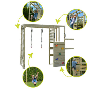 Parc Infantil per a Jardí Nordic Adventure House amb Gronxador, Tobogan i Gimnàs