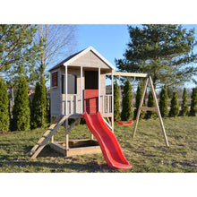 Carregar imatge al visor de la galeria, Parc Infantil per a Jardí Summer Adventure House amb Tobogan, Gronxador i Cuina
