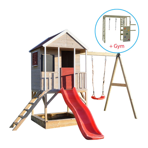 Parc infantil per a Jardí Summer Adventure House amb Tobogan, Gronxador i Gimnàs