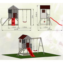 Carregar imatge al visor de la galeria, Parc Infantil per a Jardí Summer Adventure House amb Tobogan i Gronxador
