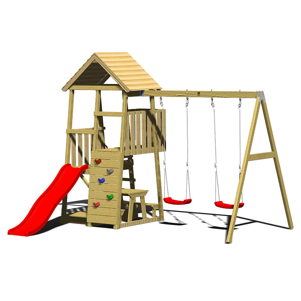 Parc Infantil Torre Junior 10 amb taula pícnic i rocòdrom