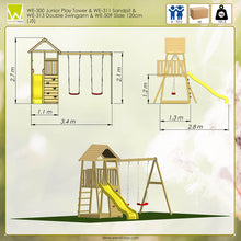 Load image into Gallery viewer, Torre Junior 5 Children&#39;s Park with climbing wall
