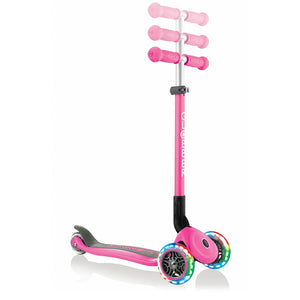 Primo Foldable Scooter with Lights three wheeled - Pink