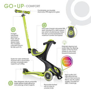 Patinete con asiento 3 en 1 Go Up Comfort - Rosa