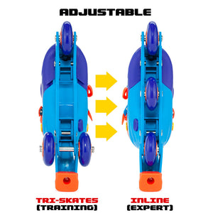 Molto 2 in 1 Inline Skates for Kids Size 31-34 - Blue