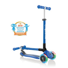 Load image into Gallery viewer, Primo Foldable Scooter with Lights on three wheels - Blue
