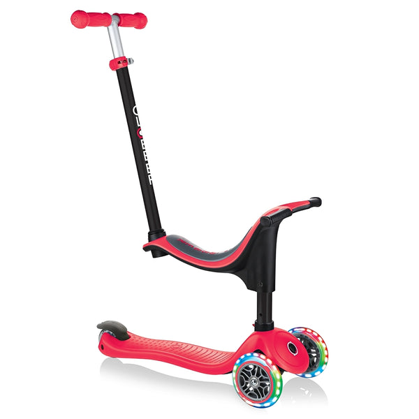 Patinete 3 en 1 con asiento Go Up Sporty con luces - Rojo