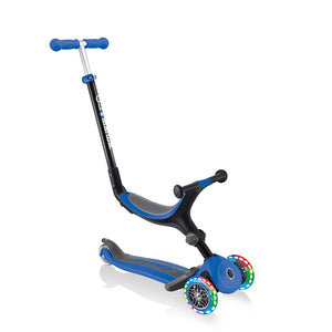 Patinete con asiento 3 en 1 con luces Go Up Foldable Plus - Azul