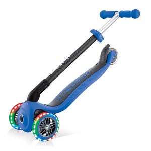 Patinete con asiento 3 en 1 con luces Go Up Foldable Plus - Azul