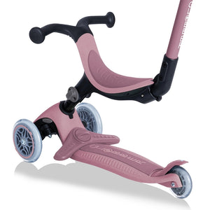 3-in-1 Scooter with Go Up Foldable Eco-Friendly Seat - Raspberry